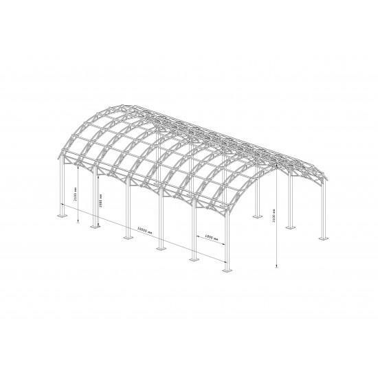 Навіс 10х6 арочний Shelter Premium (6х6 м, 8х6 м) 30009 фото