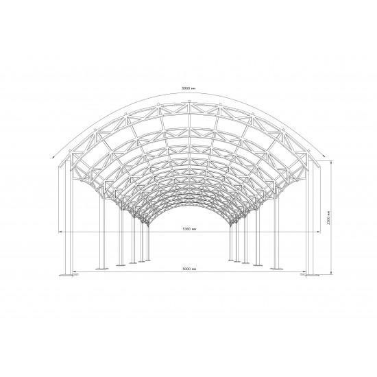 Навіс 10х6 арочний Shelter Premium (6х6 м, 8х6 м) 30009 фото